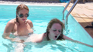 Underwater Lesbian Strap on Sex