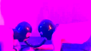 Pegging Our Slaves While They Suck a Double-ended Dildo