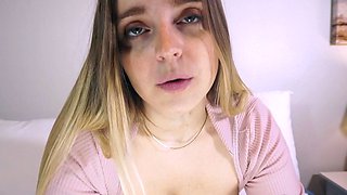 Glamour babe with big boobs masturbates in lingerie