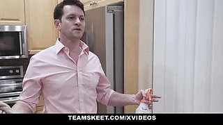 Stepdad Spies on Stepdaughters Harlowe West & Dakota Burns Camming - Threesome Taboo Fuck