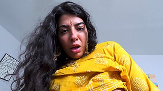 Jasmine Sherni takes stepdad's cock deep in her shaved pussy