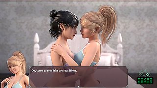 Watching animated lesbian teens in 69 position while making out