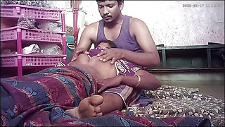 Tamil desi village house wife and housband kissing and romantic movement