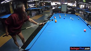 Lily Koh In Curvy Bottom Thai Gf Plays Pool And Blowjobs