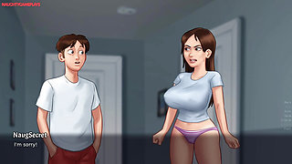 Naughty Dude Hits The Spot With His Hot Sexy Landlady MILF During Sensual Massage -  Summertime Saga 05