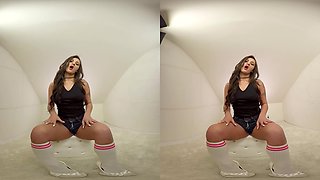 252 - Nicolette Noir - Nylons Knee Socks Solo Model Toying