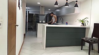 BBC Pounds BBW, While Her Hubby Cooks A Dinner For Them