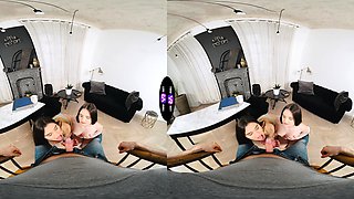 Jadilica Kneels And Sucks While Vivien Doll Finally Joins