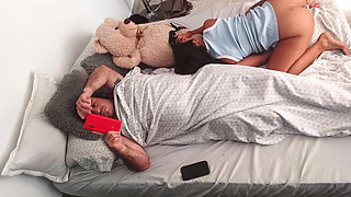 I masturbate in front of my horny stepfather and we make a video.