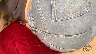 Candid BBW Jeans Farting