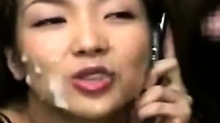 Bukkake Miyu Japanese Amateur Covered in Cum