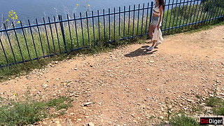 Public Dick Flashing - Girl Help Me to Cum in Mountains