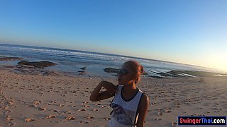 Thai GF beach visit and sex at home