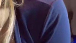 Blonde Teen Rides a Dildo