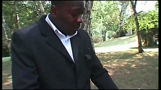 Natural big boobs vintage pussy fucking in the garden black and white sex