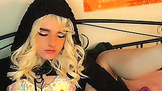 Blonde Babe Creaming All Over Her Toys with Her Juicy Pussy, Too Tight for Her New Monster Dildo