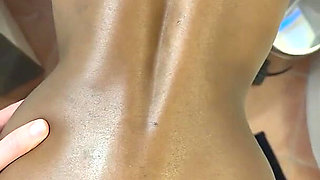 Petite Ebony Sucks and Fucks in the Bathroom