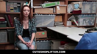 Hot teen Avery Stone caught shoplifting on web cam and pounded by officer