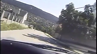 Outdoor fuck and strapon for a bisexual threesome