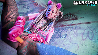Tattoo Girl Solo Double Penetration with Toys - Anal Mastrubation - ATM, Goth, Punk, DP