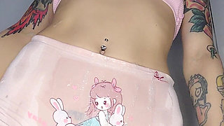 After Deepthroat, All in Drool, Panties Are Wet Through