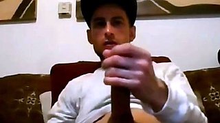Ripped Stud Strokes His Big Cock to a Webcam Orgasm