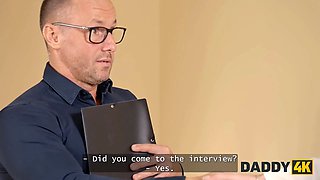 Daddy4k. bitchy blond with Natural Tits has no rules and is hardcore with her bf’s daddy on the table