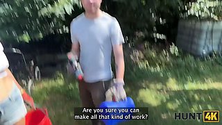 Hunt4k. magnificent fanta sie bangs with old hunter for her annual bank check in public