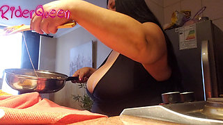 MILF in Kitchen Home Alone