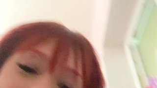 Redhead Latina Scarlett Hart Fingering Her Fine Self in the Shower