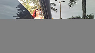 Risky Handjob for a Hottie on the Beach