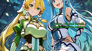 Fuck Suguha and Asuna from SAO in different worlds (Sex JOI)