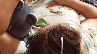 Cum on Step Sister's Hair. Extreme Handjob.