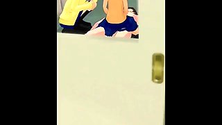 Hentai redhead gives blowjob and having sex