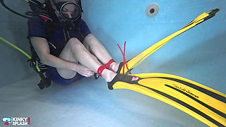 Bound Beneath the Surface - Scuba Tease & Rope Play in Vintage Wetsuit