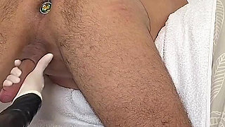 Femdom Handjob,prostate Massage and Strap-on. Medical Goves Fetish