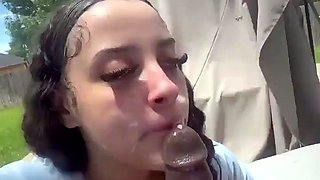 Extreme amateur pov blowjob by hot brunette latina