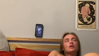 Tattooed curvy slut moans loud and fucks hard her tight pussy