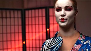 Japanese Female Domination - Geisha Cherry Kiss demands for COCK!! Big Dick Creampie  Cum in Mouth