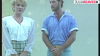 MILF relaxes with a bikini on while the guard watches