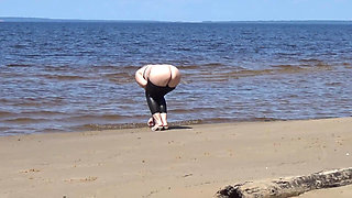 Big Leather Ass - Walk Beach