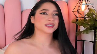 Brunette With Huge Tits Toys Her Tight Pussy