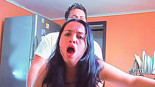 Horny BBW Stepmom Kelly Fucks Step Son in Kitchen