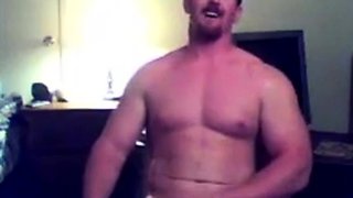 Ginger Muscle Stud Masturbates on Webcam