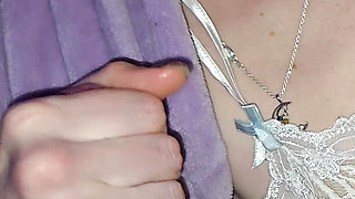 Cock jerking milf licks up every drop
