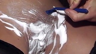 Sensual and beautiful redhead twin babes getting pussies shaved