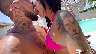 Brazilian big ass sits very tasty on the cock of the tattooed gifted