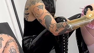Double Dom with Lady Valeska: Dildo Fetching Sissy
