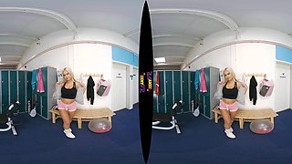 Off To The Showers - Big Ass Big Tits Gym Blonde Striptease