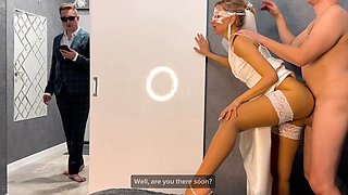 Pretty Slim Blonde Bride Cheats On Her Fiancé Having Sex With Her Step-bro Right Before the Wedding